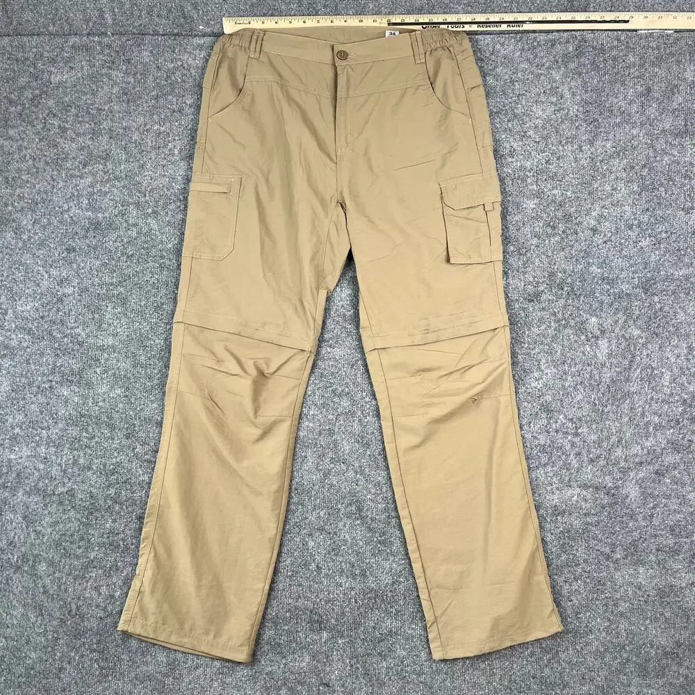 Cargo Pants Mens Size 34 Tan‎ Nylon Tactical Utility Hiking Outdoor Casual